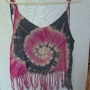 Boho cropped tank top